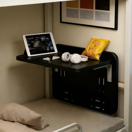 Wall Mounted Desk Folding, Fold Down Table Wall Mounted - Space-Saving Foldable Table for Bedroom, Dorm & Apartment(Black)