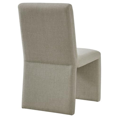 Modway Emory Fabric Slipper Dining Chair in Linen – Upholstered Armless Dining Side Chair – Versatile Modern Accent Chair or Vanity Chair - color: Linen
