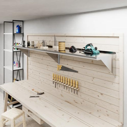 AmGood 18 in. x 96 in. Stainless Steel Wall Shelf | NSF | Metal Shelving | Garage, Laundry, Storage, Utility Room | Restaurant, Commercial Kitchen - size: 18 in. x 96 in.