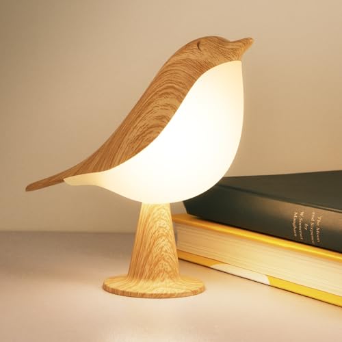 Deogos Small Desk Lamp, Cute Bird Light Cordless Lamp with 3 Color Temperature and Touch Sensor,Kids Night Light with Rechargeable Battery for Bedroom Nightstand Bedside Table Room Decor | Cute Bird Night Light, Rechargeable Table Lamp with 3 Color Modes