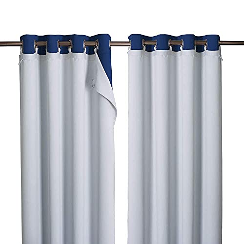 NICETOWN Blackout Curtain Liners for Sheer Curtains, Cold Heat Light Noise Blocking Liners with Rings: Easy to Open and Closed, Thermal Liners for 84 inches Long Curtains, 1 Pair, 50" x 80" Per Panel - color: Platinum White, size: 50"W x 80"L (Pack of 2)