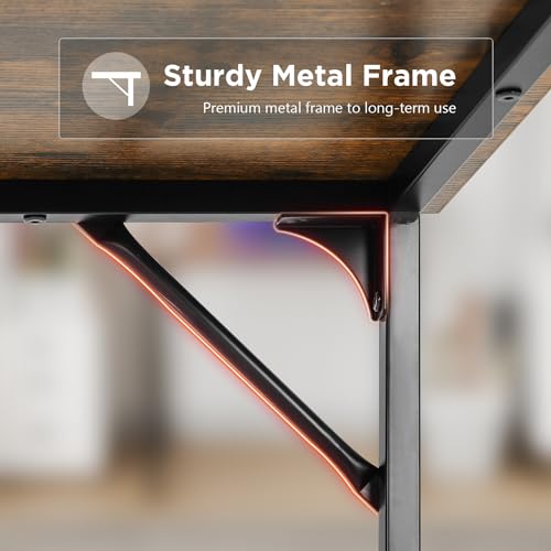FDW 32 inches Office Small Computer Desk/Home Office Desk/Study Student Writing Desk/Modern Simple Style Desk,Brown - color: Brown, size: 32 Inches