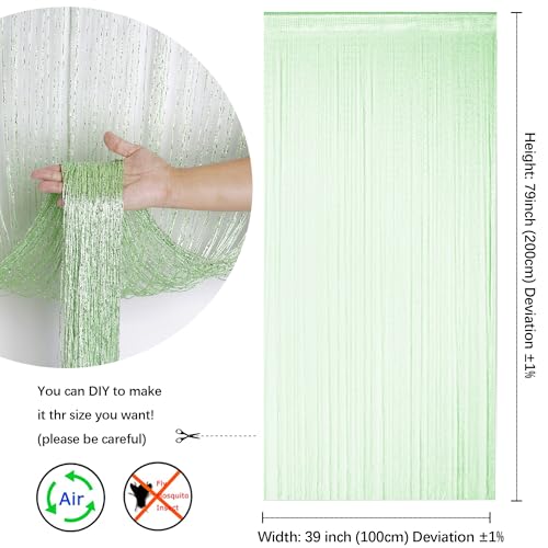 Hysenm 2 Pack 39 x 79 Inch String Door Curtains, Hippie Room Divider Decor Beaded Curtains for Doorway Closet, Boho Home Decoration for Bedroom, Party | 39 x 79 Inch Boho Tassel Glitter Beaded Curtain for Doorway, Room Divider Privacy Bedroom Wedding Part