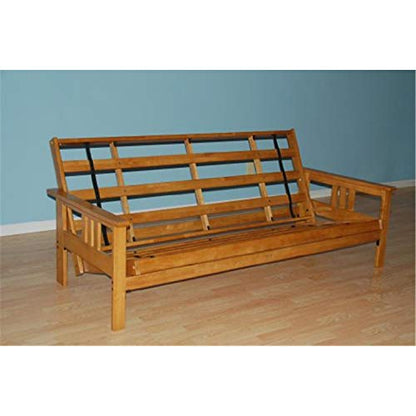 Kodiak Furniture Monterey Futon Frame with Butternut Finish, Full, - color: Frame Only, size: No Drawers, style: Butternut Finish