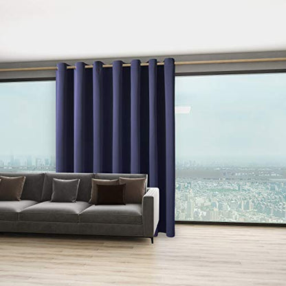 BONZER Room Divider Curtain Total Privacy Wall Screen Partitions | Wide Thermal Insulated Blackout Curtains for Bedroom Slide Window, 84L x 108W Inch (7L x 9W ft), 1 Panel, Navy - color: Navy, size: 108"W x 84"L (Pack of 1)