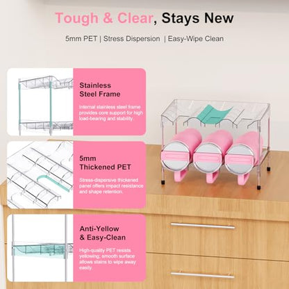 Reusable Stackable with Handle Compartment Water Bottle Tumbler Organizer for Stanley 40oz with Handle Cup, Stanley Accessories for Pantry, Cabinet & Kitchen Organization and Storage,3 Tier Hold 9 - size: 9-Bottle