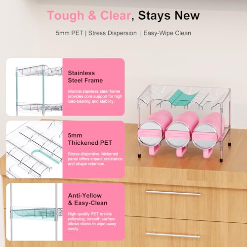 Reusable Stackable with Handle Compartment Water Bottle Tumbler Organizer for Stanley 40oz with Handle Cup, Stanley Accessories for Pantry, Cabinet & Kitchen Organization and Storage,4 Tier Hold 12 - size: 12-Bottle