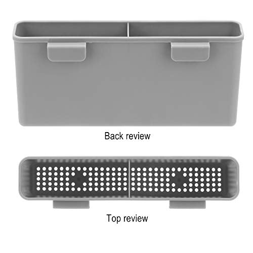 Expandable Multifunctional Dish Drying Rack, Over The Sink, in Sink Or On Counter Dish Drainer Basket Organizer Shelf with Removable Grey Utensil Silverware Holder, Rustproof Stainless Steel - color: Gray