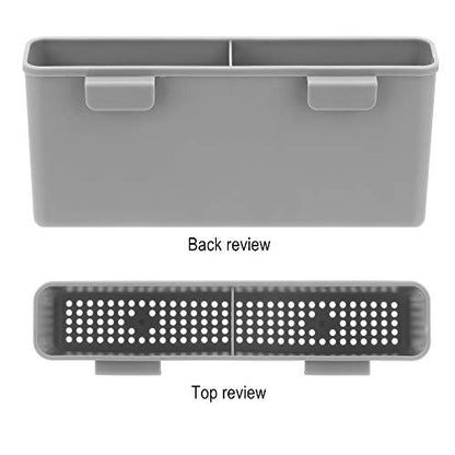 Expandable Multifunctional Dish Drying Rack, Over The Sink, in Sink Or On Counter Dish Drainer Basket Organizer Shelf with Removable Grey Utensil Silverware Holder, Rustproof Stainless Steel - color: Gray