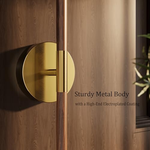 32" Battery Operated Wall Sconce Set of 2, 350° Rotating Lamp, Walnut Gold | Wireless, 8000mAh Rechargeable Battery, Stepless Dimming, 3000K-6000K, Remote & Touch Control, Timer, Living Room, Bedroom - color: Walnut Gold, size: 32 Inch (2 Pack)