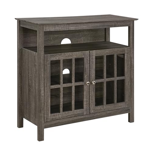 Convenience Concepts Big Sur Highboy TV Stand 36" - Modern Entertainment Center For TVs up to 40", Storage Cabinet for Dining, Living Room, & Entryway, Console Hall Table with Shelves, Weathered Gray - color: Weathered Gray
