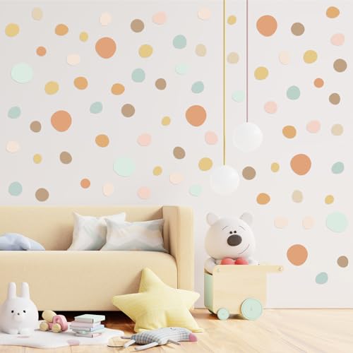 TaoBary 15 Sheet 300 Pcs Irregular Polka Dot Boho Wall Decals,Elegant Color | Removable Modern Vinyl Boho Wall Stickers Terrazzo Pattern for Playroom Bedroom - color: Elegant Color