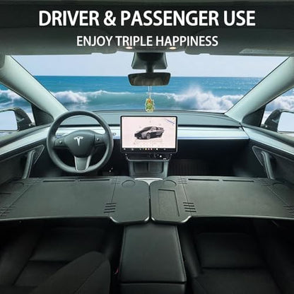 Foldable Car Desk for Tesla Model Y Model 3 Car Food Tray | Car Desk for Laptop | Car Tray Tesla Table | Steering Wheel Tray Table | Multipurpose Travel Car Accessories - size: Car Desk