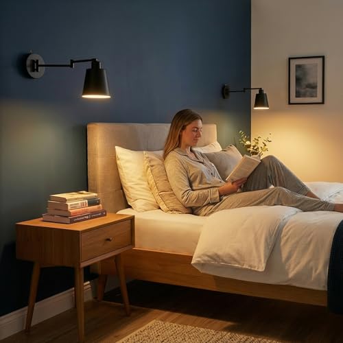 OSYNNIQ Wall Sconce Light with Adjustable Swing Arm for Bedside Reading (Style 1) - size: STYLE 1