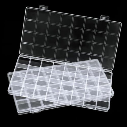 32-Grid Clear Plastic Beads Jewelry Organizer Box Small Parts Storage-2pack - color: 2 pack
