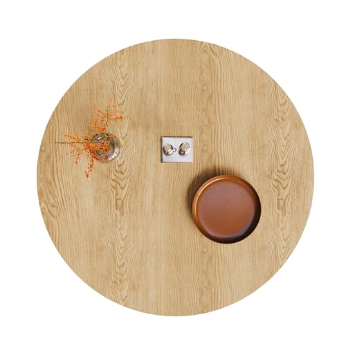 Round Dining Table for 4, Modern 43" Natural Wood Grain Dining Table with Cone Pedestal Base, Round Kitchen Table for Living Room, Kitchen, Dining Room, Natural - color: 43 Inch Natrual