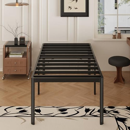 Yicensen 22 Inch High Twin Bed Frames with Rounded Corner Legs, Heavy Duty Metal Twin Size Platform Bed Frame No Box Spring Needed, Easy Assembly, Noise Free, Black - size: Twin, style: 22 Inch