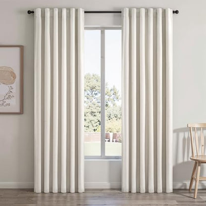 Topfinel 100% Blackout Curtains 90 Inches Long for Living Room 2 Panels Set Thick Linen Texture Energy Saving Curtain Window Coverings Hook Belt Pleated Drapes Aesthetic Bedroom(W40 xL90,Birch) - color: Birch, size: 40"W x 90"L (Pack of 2)