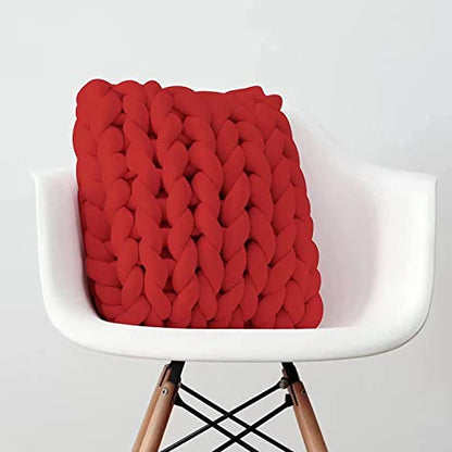 Giant Arm Knitting Chunky Yarn for Braided Knot Throw Blanket, Jumbo Chunky Ya rn Twist Tubular Yarn Soft Extra Thick Yar n, Fluffy Bulky Weave Craft Crochet (Elegant Red 1.1 lb) - color: Elegant red, size: 1.1 lb