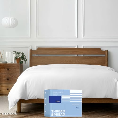THREAD SPREAD 100% Egyptian Cotton Twin XL/Twin Duvet Cover Only - Luxury 400 Series Glee Collection Duvet Cover Twin Size, Soft & Durable Hidden Zipper Closure & 7 Corner Ties (1 PC, White) - color: White, size: 1 PC - Twin / Twin XL
