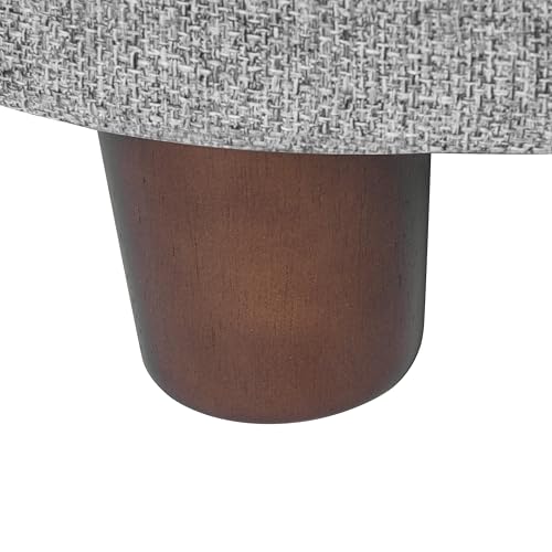 HomePop 19" Round Storage Ottoman - Light Gray Tweed - color: Light Gray