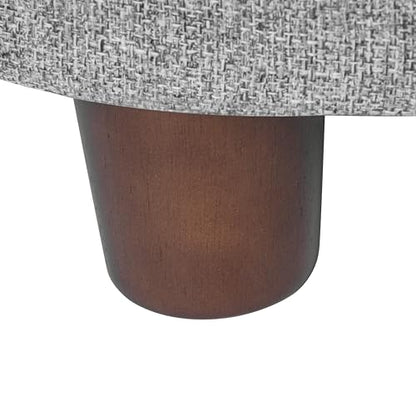 HomePop 19" Round Storage Ottoman - Light Gray Tweed - color: Light Gray