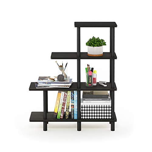 FURINNO Turn-N-Tube 4-Tier Cube Ladder Shelf, Espresso/Black - color: Espresso/Black, style: 4-Tiers, Cube Ladder
