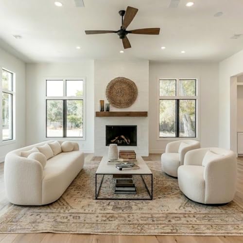 KINWELL 85" Boucle Upholstered Sofa with 2 Swivel Barrel Chairs, Beige | No Assembly Sherpa Living Room Furniture Sets, 3-Seater Couch Settee and Accent Chairs Armchairs for Small Spaces Apartment - color: Beige, size: Sofa + 2 Chairs