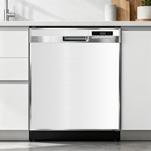 White Metallic Peel and Stick Wallpaper Stainless Steel Contact Paper for Kitchen Countertop Backsplash 15.7"x236" Modern Waterproof Self Adhesive Wall Paper for Appliances Dishwasher Fridge - color: White, size: 15.7" x 236"