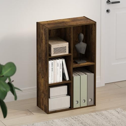 Furinno TOMI TV Stand, 5-Cube Entertainment Center with Open Shelf, Reversible TV Console, for Living Room, Bedroom, Home Office, Amber Pine - color: Amber Pine, size: 5-Cube, Wooden Frame