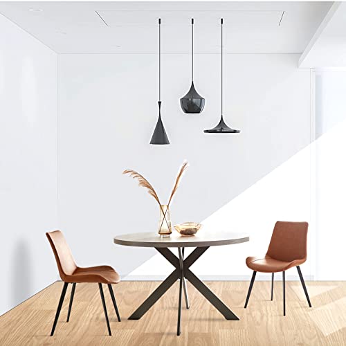 Zerifevni 45.3" Round Dining Table Set, Mid Century Modern Round Dining Table for 4-6 Person, Steel Legs, Leisure Coffee Table for Kitchen Dining Room, Save Space - color: 1 X Table