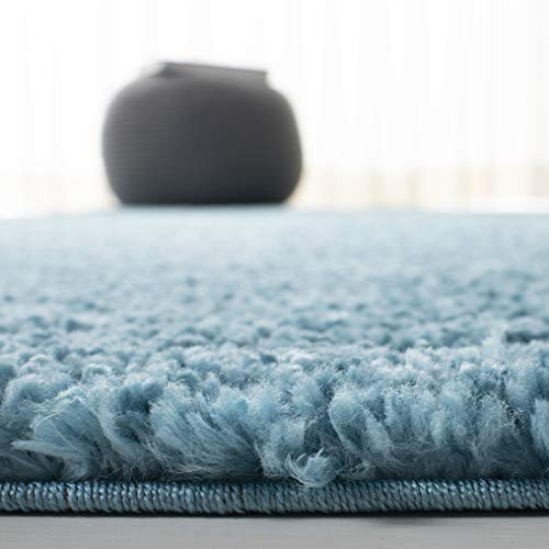 SAFAVIEH August Shag Collection Accent Rug - 2'3" x 4', Turquoise, Solid Design, Non-Shedding & Easy Care, 1.2-inch Thick Ideal for High Traffic Areas in Entryway, Living Room, Bedroom (AUG900K) - color: Turquoise, size: 2'3" x 4' (Rectangular)
