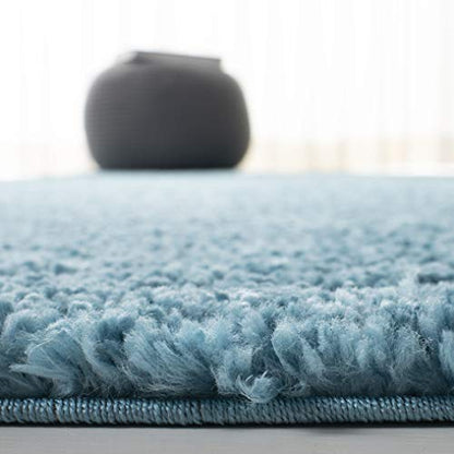 SAFAVIEH August Shag Collection Accent Rug - 2'3" x 4', Turquoise, Solid Design, Non-Shedding & Easy Care, 1.2-inch Thick Ideal for High Traffic Areas in Entryway, Living Room, Bedroom (AUG900K) - color: Turquoise, size: 2'3" x 4' (Rectangular)