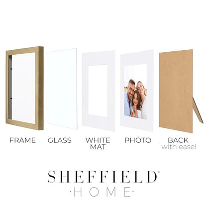 Sheffield Home 4 Piece Gallery Wall Frame Set, 8x10 Inch, Gold - color: Gold, size: 8x11 Inch