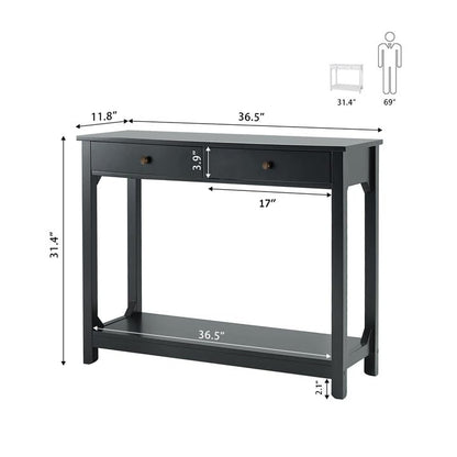 TaoHFE Black Console Table, 39.4"x11.8"x31.5"(L*W*H) - color: Black