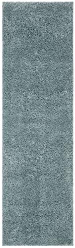SAFAVIEH August Shag Collection Runner Rug - 2'3" x 6', Aqua, Solid Design, Non-Shedding & Easy Care, 1.2-inch Thick Ideal for High Traffic Areas in Living Room, Bedroom (AUG900J) - color: Aqua, size: 2'3" x 6' (Runner)