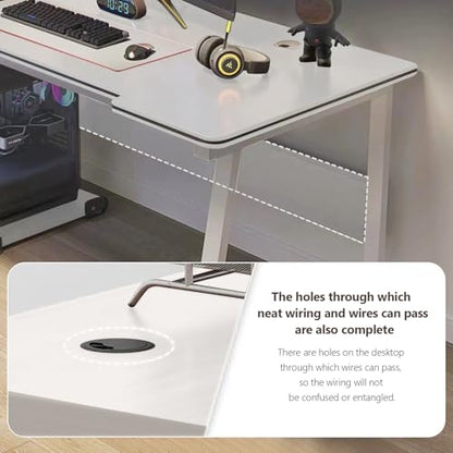 Gaming Desk Computer Writing Table Student Art Modren Simple Style PC Wood Suitable for Home, Office - color: White, size: 31.4*19.6