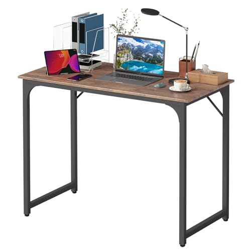 BestOffice Computer Desk,Home Office Desk, Modern Simple Style for Home Office Study Writing (Brown, 39 Inch) - color: Brown, size: 39 Inch