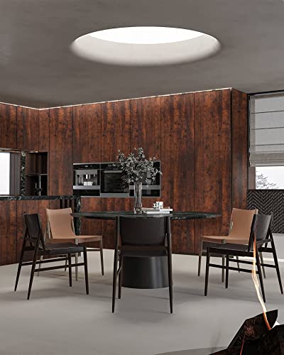 Wallpaper 118"x17.7" Wood Peel and Stick Wallpaper Thicken Red Brown Wood Contact Paper Brown Red Dark Wood Wall Paper Plank Removable Rustic Grain Self Adhesive Desk Table Vinyl Roll - color: Red Brown, size: 17.7" x 118"