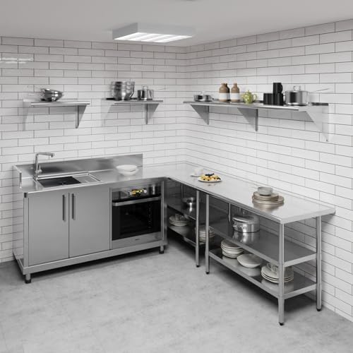 AmGood 14 in. x 72 in. Stainless Steel Wall Shelf | NSF | Metal Shelving | Garage, Laundry, Storage, Utility Room | Restaurant, Commercial Kitchen - size: 14 in. x 72 in.