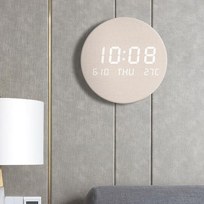 Minimalists LED Clock Table Wall with Temperature Display, Table Alarm for Workspaces and Bedrooms LED