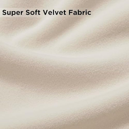 Joydeco Velvet Curtains White Blackout Curtains Thermal Insulated 63 inches Long Window Curtains Super Soft Room Darkening Drapes for Bedroom Living Room Elegant Rod Pocket 2 Panels Cream White - color: Rod Pocket | Cream White, size: 52"W x 63"L (Pack of