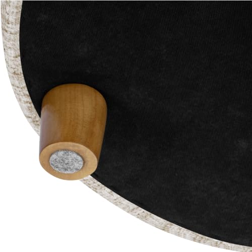 HomePop 24" Large Round Storage Ottoman - Cream Textural Woven - color: Cream Textural Woven