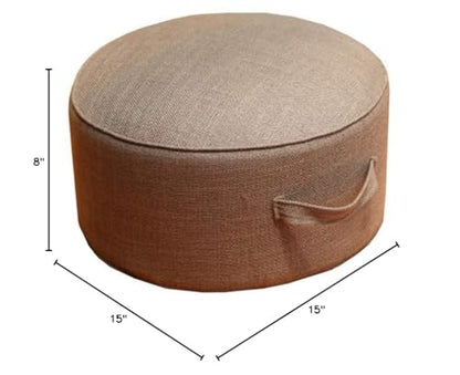 Round Pouf Foot Stools Comfortable Ottoman Floor Seat Cushion Movable Foot Rest Washable Case for Living Room, (Brown) - color: Brown