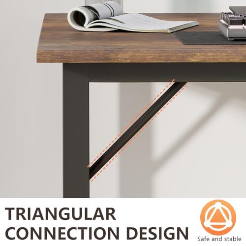 BestOffice Computer Desk,Home Office Desk, Modern Simple Style for Home Office Study Writing (Brown, 55 Inch) - color: Brown, size: 55 Inch