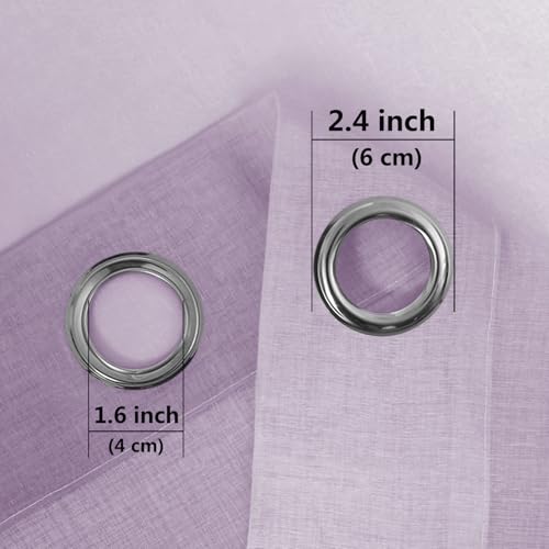 DWCN Lavender Faux Linen Ombre Sheer Curtains - 84 inches Long Gradient Semi Voile Curtains for Bedroom and Living Room, Set of 2 Grommet Top Window Curtain Panels, 52 x 84 Inches Long, Lavender - color: Lavender, size: 52"W x 84"L (Pack of 2)