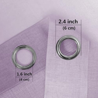 DWCN Lavender Faux Linen Ombre Sheer Curtains - 84 inches Long Gradient Semi Voile Curtains for Bedroom and Living Room, Set of 2 Grommet Top Window Curtain Panels, 52 x 84 Inches Long, Lavender - color: Lavender, size: 52"W x 84"L (Pack of 2)