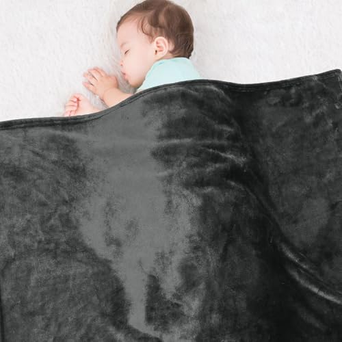 Lukeight Baby Blanket Fleece Toddler Blankets for Boys and Girls, Soft Cozy Fluffy Small Baby Newborn Blankets for Crib, Stroller, Travel and Bed (Grey, 30x40 Inches) - color: Solid Grey, size: 30 in x 40 in