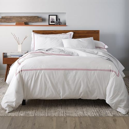 Ella Jayne Twin Duvet Cover 100% Cotton Percale Soft Red Design 2 Pcs | Duvet Cover Twin | Soft Cotton Percale | 68 x 90 Inch Cover | Includes 1 Matching Pillow Sham | Red Design - color: Red, size: Twin/Twin XL