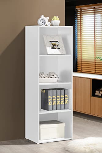 HODEDAH IMPORT Bookcase - color: White, size: 4-Shelf